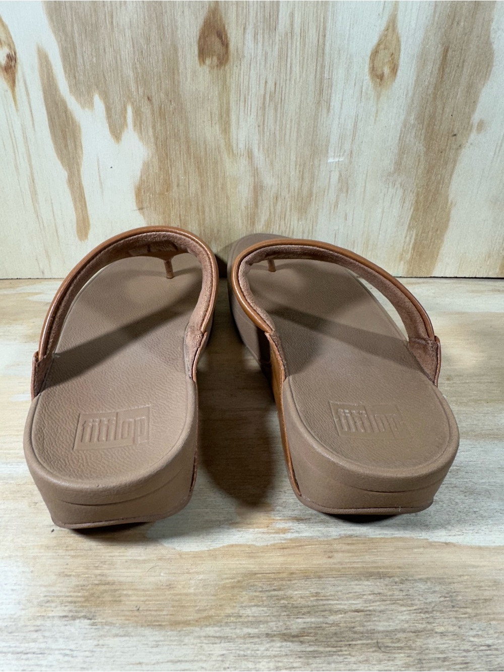 Fitflop Lulu Brown Leather Flip Flop Sandals Women’s Size 7 - Picture 5 of 7